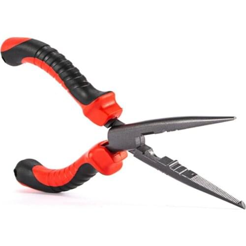 Stainless Steel Fishing Pliers Multi-Functional Fishing Pliers 7" Hook Cutting Clamping Rubber Handle Fishing Accessories