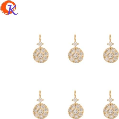 Cordial Design 100Pcs 6*11MM Jewelry Accessories/Earrings Connectors/Round Shape/DIY Making/CZ Charms/Hand Made/Earring Findings