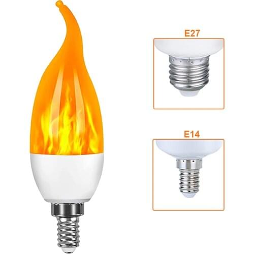 LED Flame Effect Light Bulbs E27 E14 LED Flickering Candelabra Lighting Bulb Indoor Outdoor Bar Party Lamp Christmas Decoration
