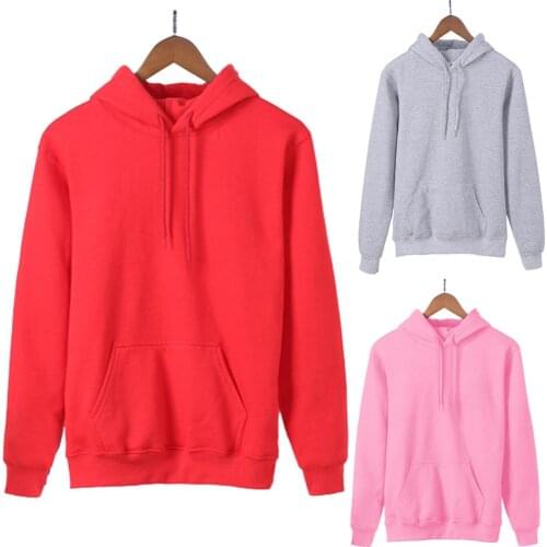 Simple Women Hoodies Autumn Solid Color Long Sleeve Drawstring Sweatshirt Sports Hoodie White Black Grey Pink Colors толстовка