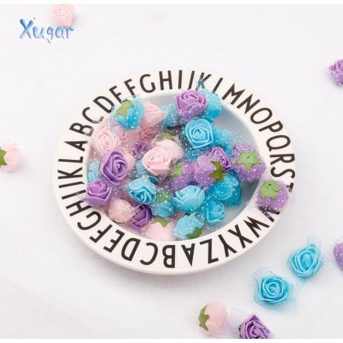 Xugar 2cm Mini Foam Rose Artificial Flower Bouquet Multicolor Rose Wedding Flower Home Decoration Scrapbooking Fake Rose Flower