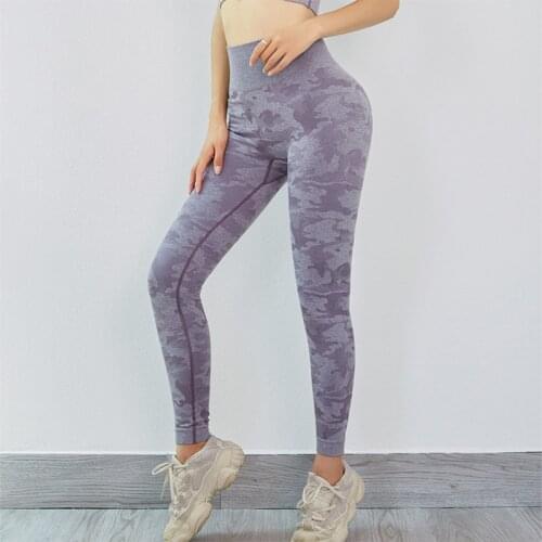 SVOKOR Women Fitness Leggings High Waist Camouflage Printing Elastic Sexy Legging Casual Sports Breathable Ladies Pants