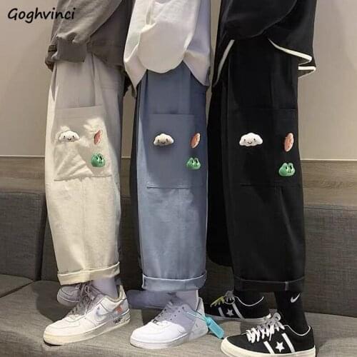 Women Ankle-length Casual Pants Leisure Harajuku Japan Style Hipsters All-match Retro Lovely Streetwear Simple Trousers Solid