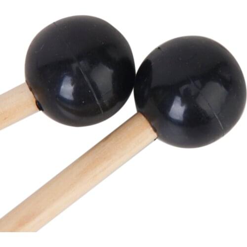 1 Pair Hardwood Glockenspiel Mallets Sticks with Birch Handle Rubber Head
