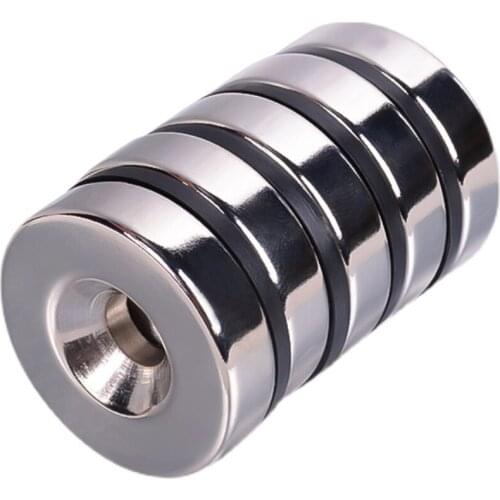 1pcs 40mm diameter neodymium iron boron powerful magnet with holes round industrial permanent magnetic circle column ring