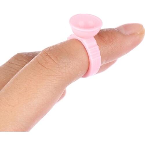 100pcs Plastic Permanent Makeup Pigment Holder Pallet Disposable Glue Rings For Tattoo Eyelash Extension Glue Divider Container