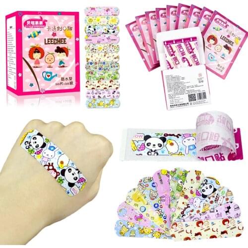 100PCs Waterproof Breathable Cute Cartoon Band-Aids Hemostasis Adhesive Bandages Band First Aid Emergency Kit For Kids Children