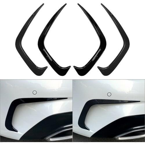 2Pcs For BMW 3 Series G20 2019-2020 Car Rear Bumper Fog Light Eyebrow Carbon Fiber ABS Cover Trim Decoration Parts