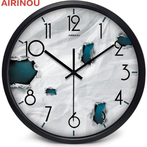 Airinou 3D Design Tear Paper Effect Creative clock, Circular Wall Clock Culture Design
