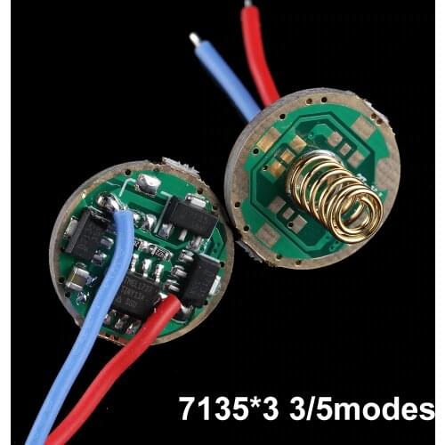 AMC7135*3 3/5 modes Flashlight circuit board Anti-reverse