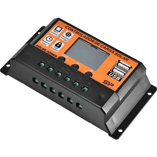 10A/20A/30A/40A/50A/100A DC 12V/24V MPPT/PWM Auto Parameter Adjustable Dual USB Port Solar Panels Battery Charge Controller