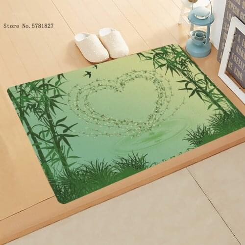 Bamboo Door Mat Beautiful Green Landscape Doormat For Bedroom Floor Rug Kitchen Doorway Carpet Entrance Doorway Floor Mat