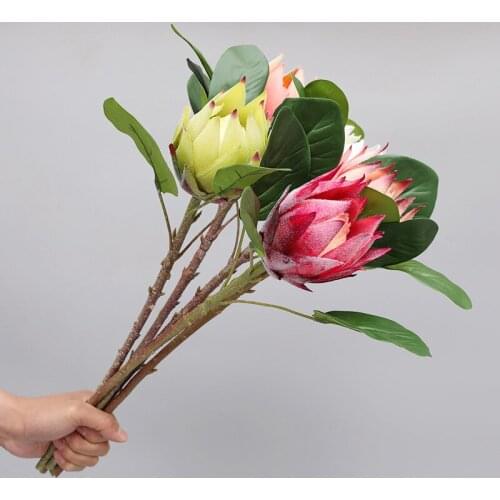 Wedding Centerpiece Artificial Silk King Protea Flower Giant White Protea Cynaroides