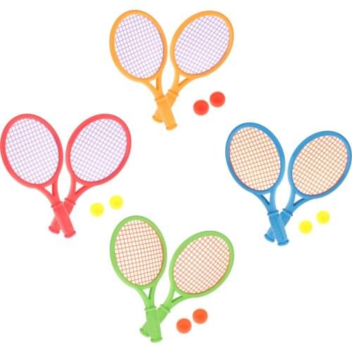Children Tennis Rackets with & 2 Tennis Balls Beach Garden Outdoor Indoor Sports Entertainment Toys Play Beginner Boys Girls