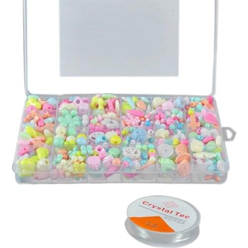 24 Grid Children Beaded DIY Jewelry Colorful Educational Toys Amblyopia Training Acrylic Beads