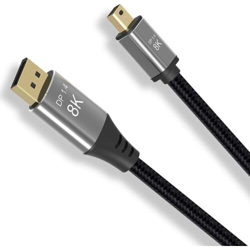 Mini Displayport Cable Displayport to Displayport Support 8K@60Hz Two-Way Conversion Mini Displayport 1.4 DP Cable for MacBook