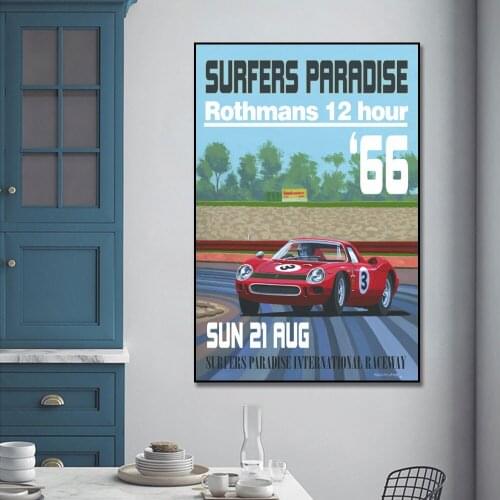 Rothmans 12 Hour Sun 21 Car Poster On Canvas Painting Print Nordic Wall Art Picture For Living Noom Home Decoration Frameless