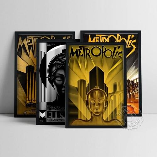 Metropolis Movie Poster, Expressionist Science Fiction Silent Film Wall Picture, Vintage Movie Figure Metropolis Wall Stickers