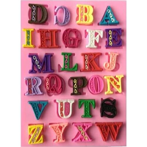 Creative Alphabet Fondant Silicone Mold Chocolate Candy Molds Ice Cube Cookies Pastry Biscuits Mould Baking Cake Decoration Tool