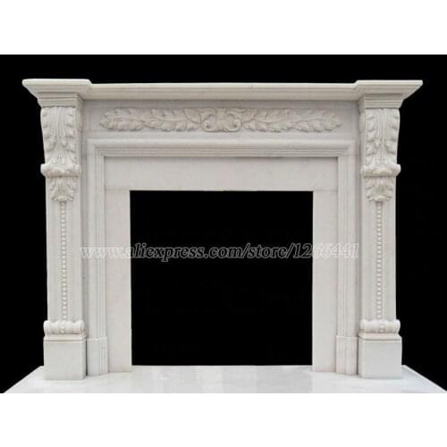 Marble fireplace mantel surround chimneypiece frame English style living room fireplace
