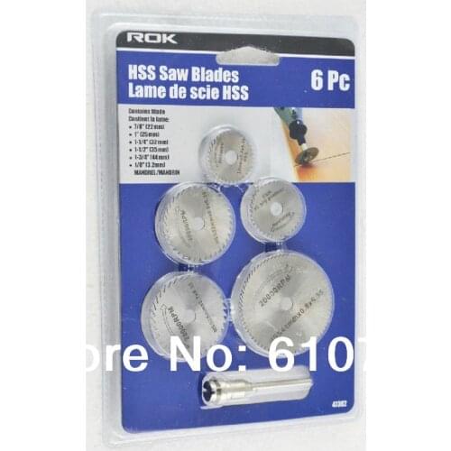 6pcs 22/25/32/35/44mm HSS Saw Blades Cutting Wheels Discs Mini Rotary Tools With One 3.175mm Mandrel Electric Grinder Milling