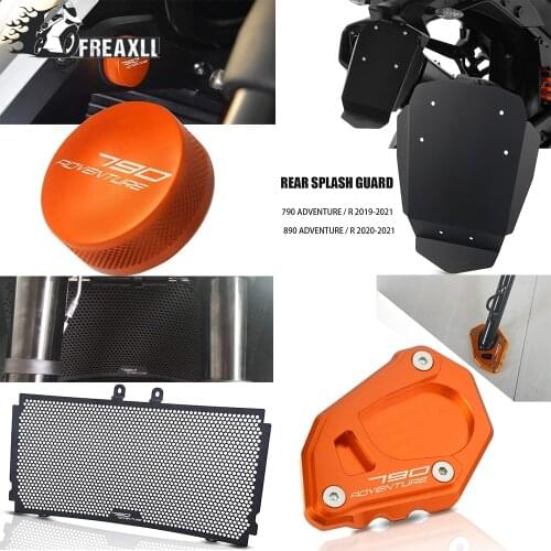 For 790 ADVENTURE 790 Adventure R/S 2019 2020 2021 Motorcycle Kickstand Side Stand Plate Pad REAR SPLASH GUARD Radiator Grille