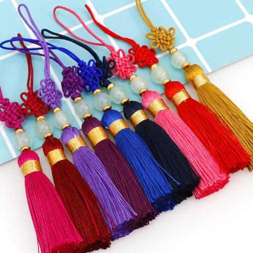 2pcs 11-13cm Charm Tassel with beads Chinese Tassel Craft Knot Tassel Pendant Crafts Home Decoration Characteristics Gift