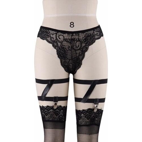 Polyester Body Harness Gothic Leg Garters Harajuku Bridal Wedding Garters Fetish Wear Stocking Suspenders Sock Garters P0097