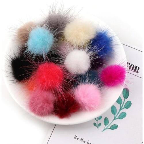 10pc 25mm Diy Pompon Imitation Mink Fur Balls Pompoms for Ring Keychain Shoes Hats Fluffy Pom Pom Diy Crafts Accessorie Material
