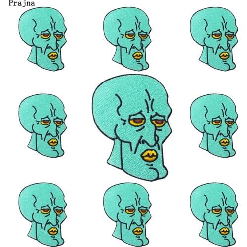 Prajna 10 PCS Wholesale Punk Skull Patch Skeleton Embroidered Patches On Clothes Punk Biker Badges Patches For Clothing Sticker