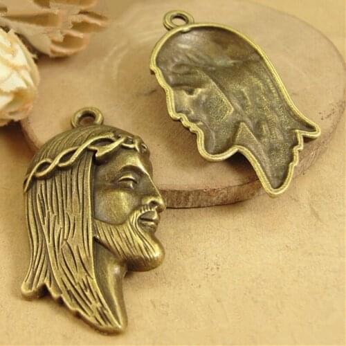 RONGQING 20pcs/lot Antique Bronze Color Religion Head Portrait Charms DIY 22*41MM DIY Jewelry Supplier