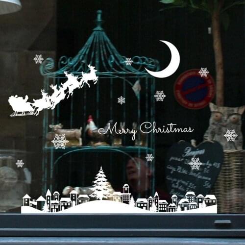 Christmas Ball Pattern Windom Sticker Glass Door Decals X-mas Tree Mall New Year Navidad Party DIY Christmas Window Stickers