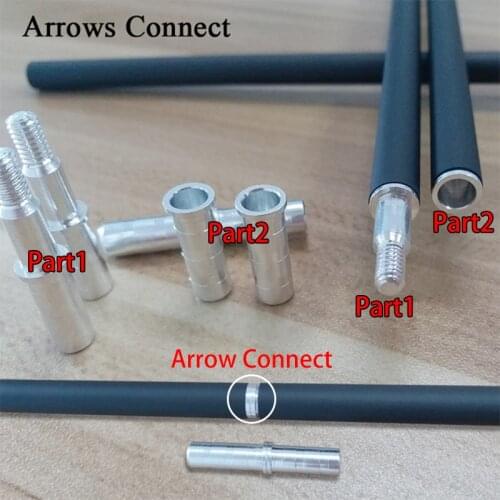 6/12/24pcs Compound bow Archery Arrow Connecter ID6.2mm OD7.6mm Aluminum Arrow Insert Arrow Connecter for Take-down Arrow Shaft