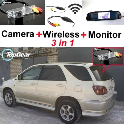 Special Rear View Camera + Wireless Receiver + Mirror Monitor 3 in1 Easy DIY Backup Parking System For TOYOTA Harrier 1998~2003