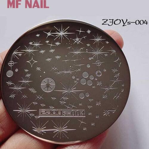 Zjoys-004 Nail Stamping Plate 2021 NEW Star/fireworks 5.6 Round Nail Stamping Plate Nail Art Stamp Nail Art Image Stamp Template