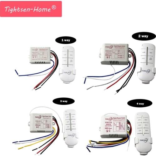 1/2/3/4 Ways 220 V Remote Digital 4 Port Wireless Remote Control Switch ON / OFF Control Switch Receiver Transmitter for Light