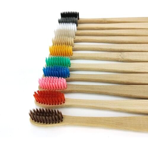 1 Pcs Natural Pure Bamboo toothbrush men/women Eco-friendly Tooth Teeth Brush Oral Care Soft Bristle Rainbow Toothbrush