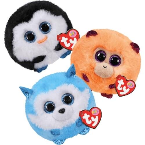 10cm Ty Big Eyes Stuffed Pea Stuffed Bubble Ball Series Animal Collection Unicorn Rat Owl Monkey Boy Girl Birthday Gift