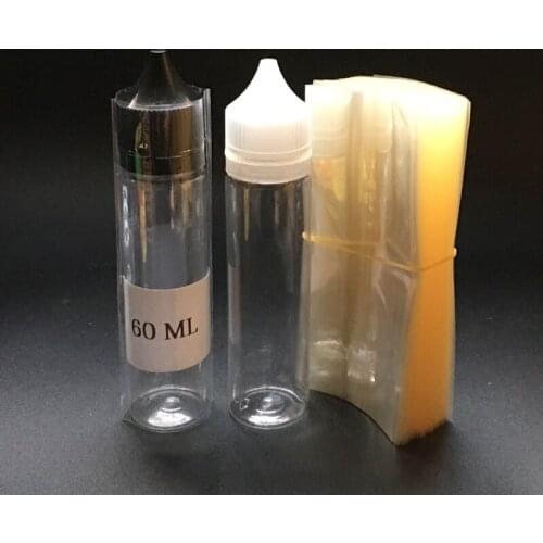 10000pcs Clear PVC Heat Shrink Film for 60ml Clear Plastic pen shape Bottle Shrink Wrap Film Tube via DHL Fedex