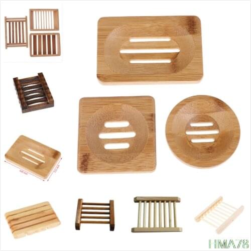 14 Styles Natural Carbide Wood Soap Dish Wooden Soap Container Travel Wood Soap Box Shower Plate Bathroom Soap Holder