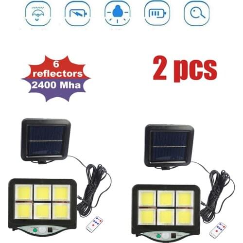 2pcs seperable LED Garden Solar Light Outdoors Led Floodlight Solar Lamp PIR Motion Sensor Sunlight Street garden wall lighting