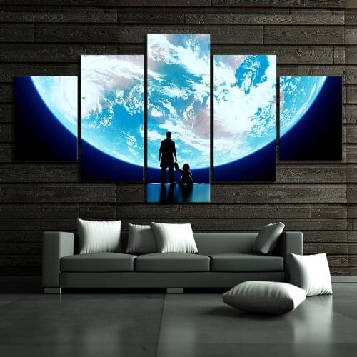5 Piece Super Moon Pictures Overwatch Video Game Poster Wall Painting for Living Room Wall Decor