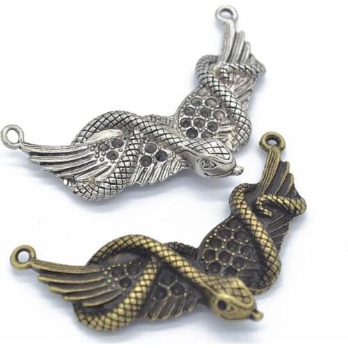 5pcs vintage gifts Wings Snakes alloy charms lot DIY making bracelet necklace jewelry accessories charms for jewelry making