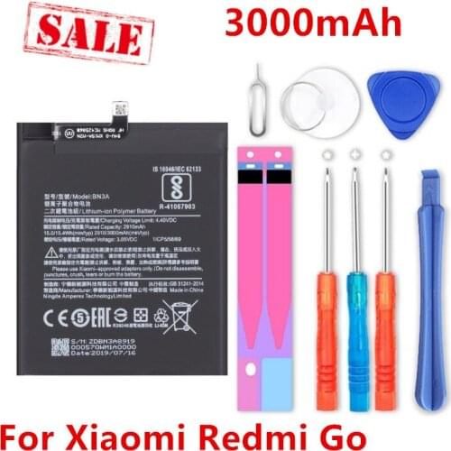 100% NEW BN3A 3000mAh battery For Xiaomi Redmi Go BN3A High Quality Phone Replacement Batteries +Tools
