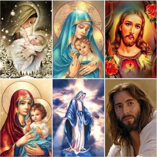 DIY Diamond Painting Full Square Religious Icon Diamond Embroidery Cross Stitch Mosaic Home Decor Gift