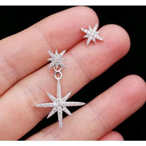 Asymmetrical!!! Unique Style 925 Pure Silver Needles AiMolies Stud Earrings QED036