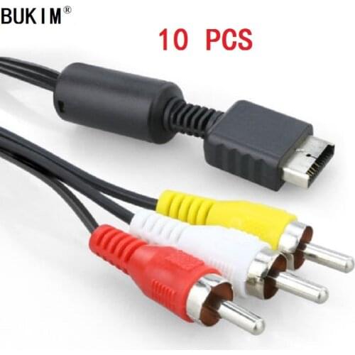 BUKIM 10 PCS NEW AV Audio Video Cable Cord Lead For Sony Playstation PS1 PS2 PS3