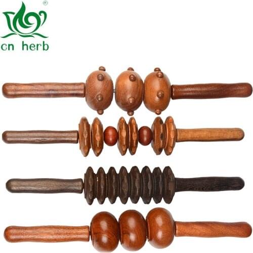 CN Herb Free shipping rosewood massage roller mahogany massager wooden push back three-gear roller back
