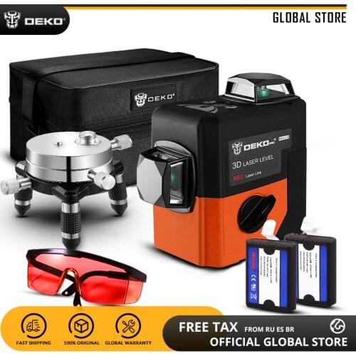 DEKO HV-LL12 12Lines 3D Laser Level Self-Leveling 360 degree Horizontal & Vertical Cross Powerful Outdoor can use Detector