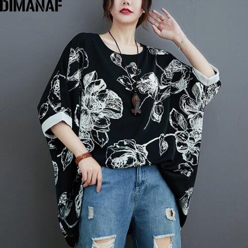 DIMANAF Women's Oversized Shirts